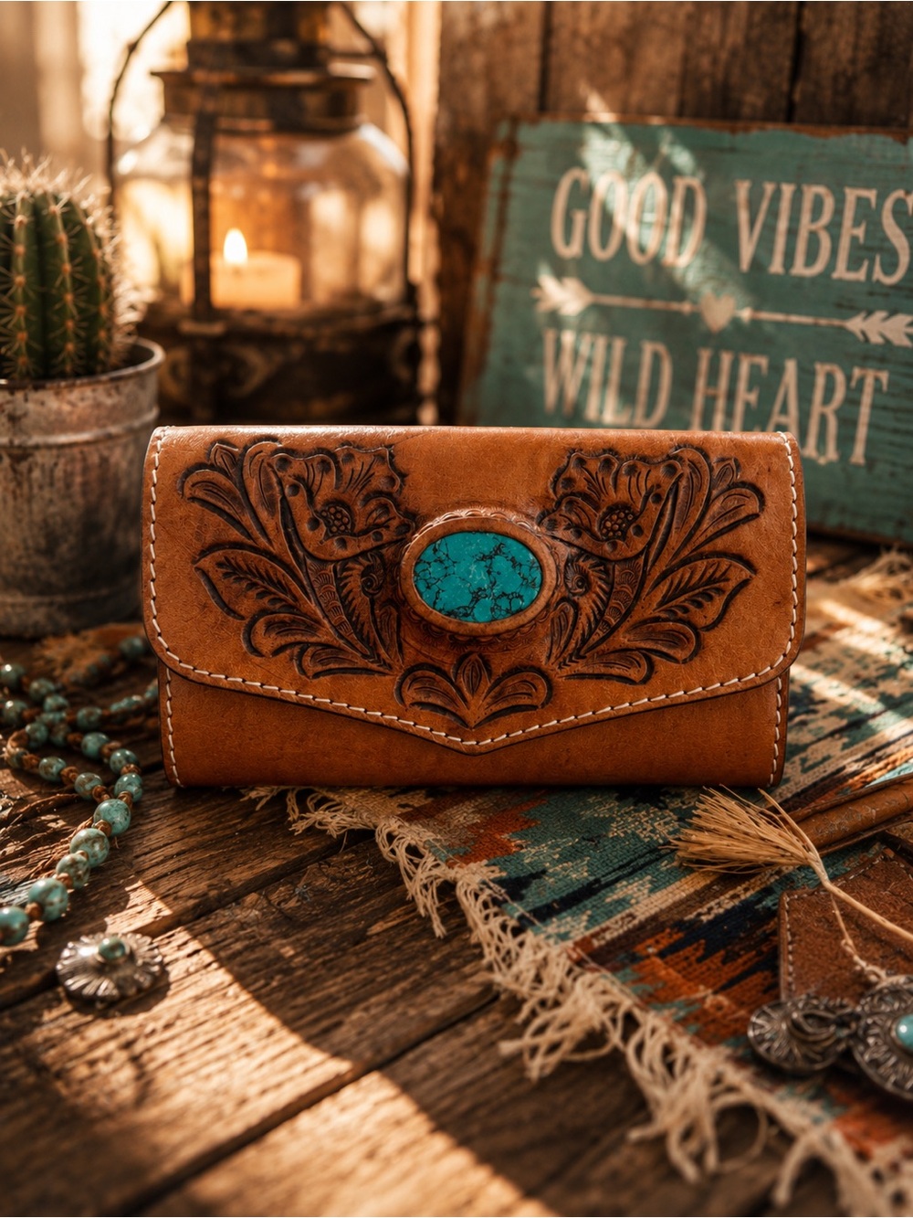 AMERICAN DARLING WALLET WITH TURQUOISE